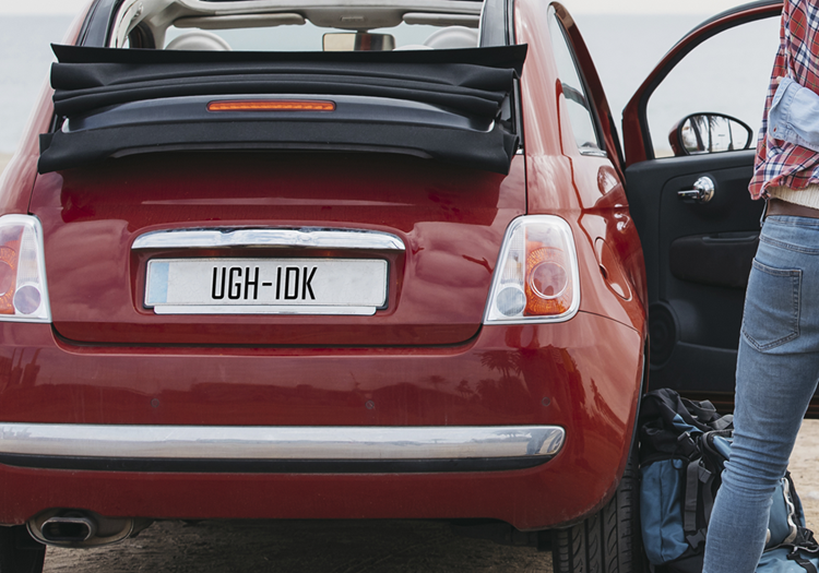 A Tasmanian number plate on a car, illustrating the rules for number plates after selling a car in Tasmania*